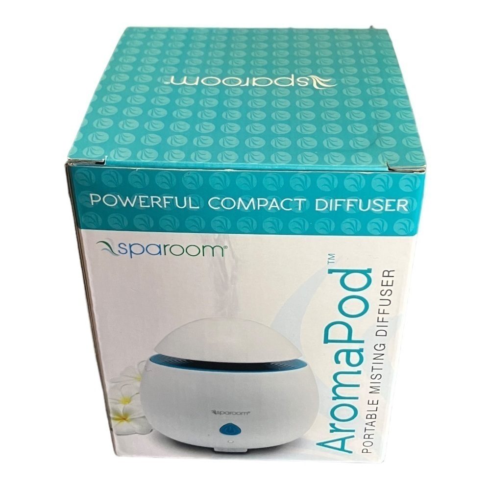 Sparoom Aroma Pod Powerful Portable Misting Diffuser White Unused 3.75"